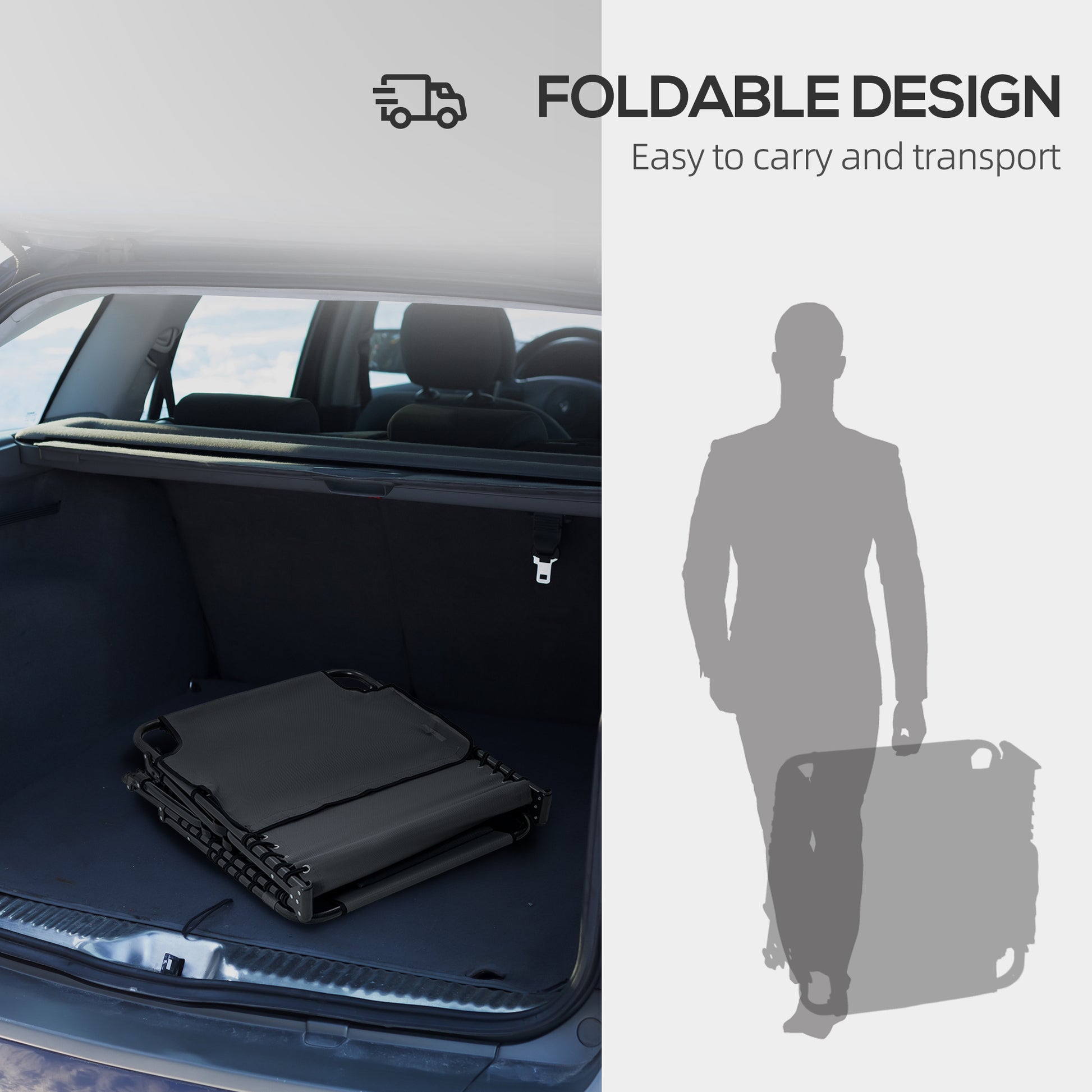 Outsunny 2 Piece Folding Chaise Lounge With 5 Level Reclining Back, Outdoor Tanning Chair With Reading Face Hole, Outdoor Lounge Chair With Side Pocket & Headrest For Beach, Yard, Patio, Gray Gray Steel