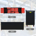 10Ft Storage Cabinet With Work Bench 15 Drawers & 2 Cabinets Red Red Steel