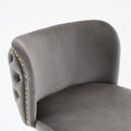 Swivel Barstools Adjusatble Seat Height With Gold Plating Base, Classic Velvet Upholstered Bar Stools With The Whole Back Tufted, For Home Pub And Kitchen Island,Gray, Set Of 2 Gray American Design,Classic Bar Stools Set Of 2 Foam Velvet
