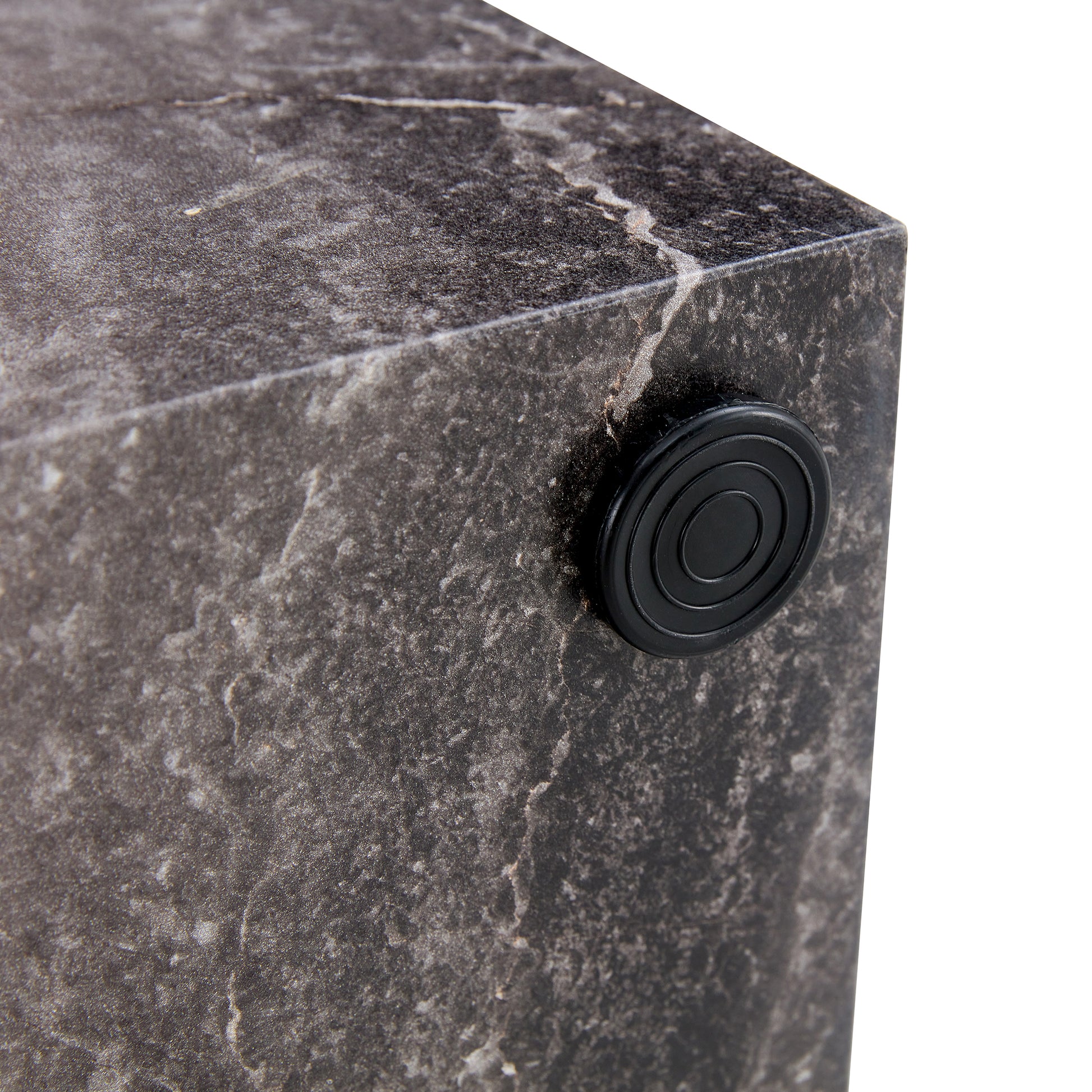 Elevate Your Living Space With This Modern Mdf Coffee Table, Which Showcases Gray Textured Patterns. It Is Characterized By Stylish Design. Grey Mdf