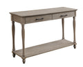Weathered Oak 2 Drawer Sofa Table With Shelf Oak Primary Living Space Traditional Drawers Rectangular Solid Wood Mdf
