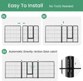 Dog Playpen 24 Inch 8 Panels, Heavy Duty Metal Pet Playpen Indoor Outdoor For Camping, Yard, Rv, Garden Fence, Privacy Patio, Black Black Metal