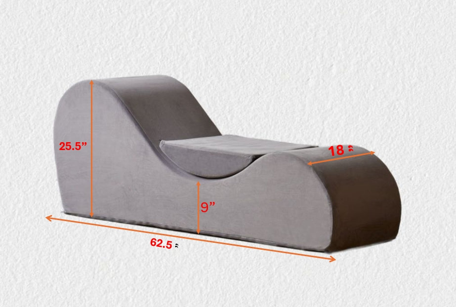 Solace Chaise Lounge Chair Relaxation, Ergonomic Design With Soft Yet Firm High Density Foam Core, Removable Machine Washable Cover, Grey Grey Polyurethane