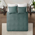 3 Piece Reversible Bedspread Set Balsam Green King Green Polyester