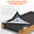Soozier Under Desk Treadmill, 2.5Hp Portable Walking Pad With Bluetooth Speaker, Wheels, Remote Control, Led Display, 265 Lbs. Weight Capacity, For Home Gym Office, Wood Look Natural Steel