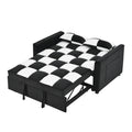 Modern Velvet Seat Sofa Couch Pull Out Bed,3 In One Convertible For Living Room Sofa Bed,Black White Black White Velvet Primary Living Space Cushion Back Medium Soft Medium Duty American Design Pillow Top Arms Foam Velvet 2 Seat