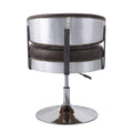 Distress Chocolate And Chrome Adjustable Swivel Stool Chocolate Primary Living Space Modern Leather