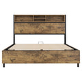 Metal Platform Bed With Underneath Storage, Led And Usb Ports, Full, Black Full Black Mdf Metal