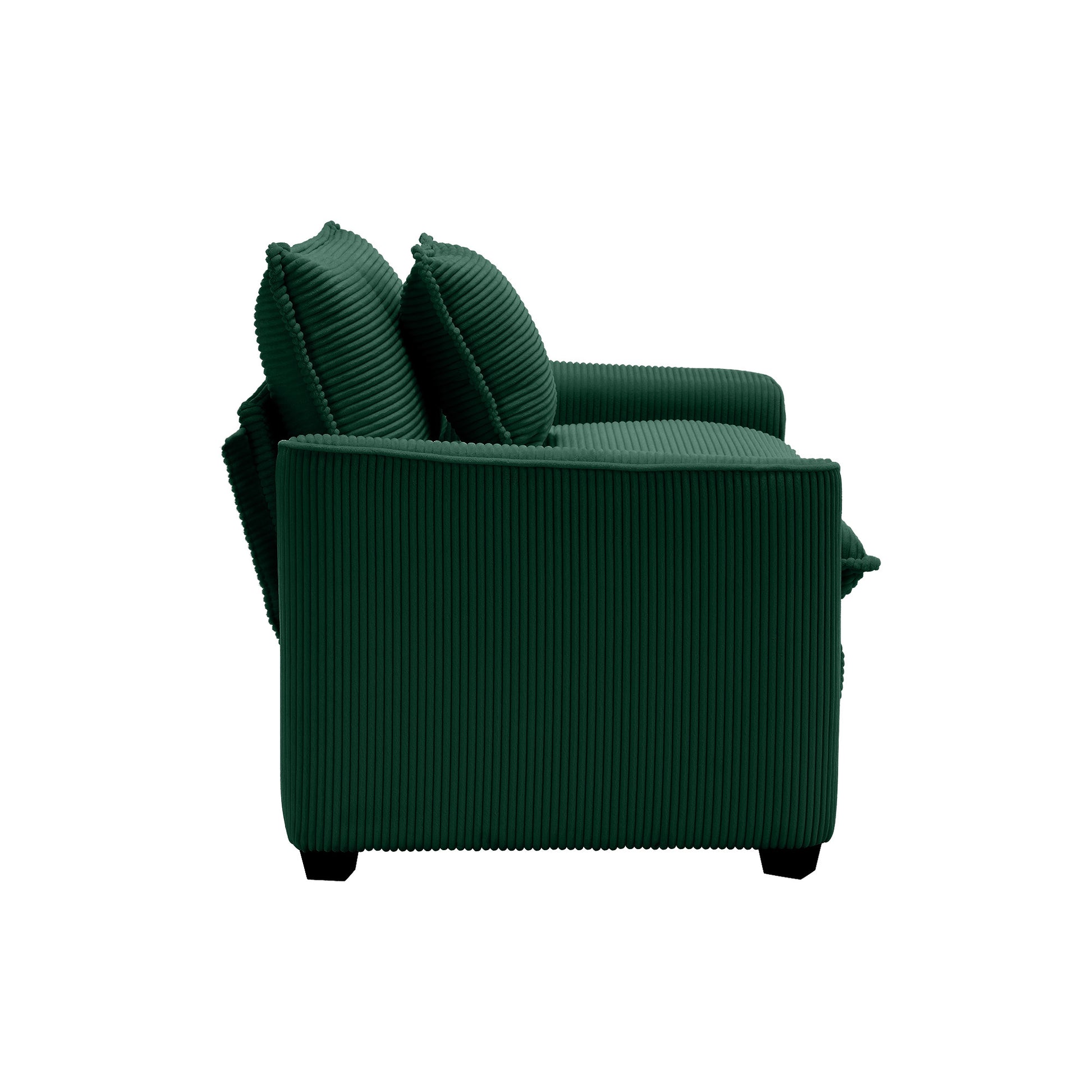 Luxurious And Sophisticated Sofa Set With Soft Cushions And Pillows, Home For Living Rooms And Clubs As Well As Home Theaters, Consisting Of Two Single Sofas And A 3 Seater Sofas In Green Corduroy Fab Green Corduroy 5 Seat