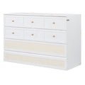 Queen Murphy Bed With Large Drawers,White Queen White Plywood