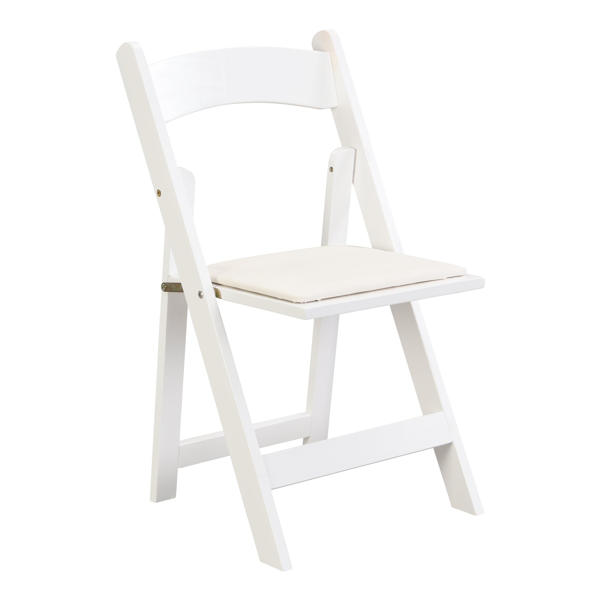 Upholstered Folding Chair,Space Saving, Easy To Carry, ,4Pcs,Beige Cushion White Shelf,Dining Room Beige White Wood