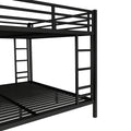 Metal Queen Over King Bunk Bed For Teens And Adults,Space Saving Noise Reduced No Box Spring Needed, Black Black Metal