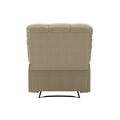 The Granada Recliner In Khaki Khaki Manual Handle Wood Handle Foam Microsuede,Polyester