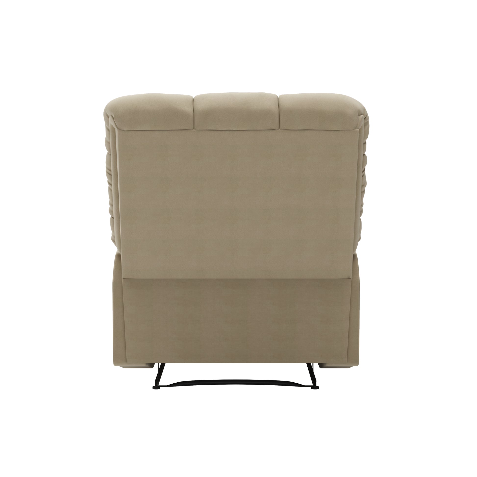 The Granada Recliner In Khaki Khaki Manual Handle Wood Handle Foam Microsuede,Polyester