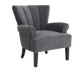 Modern Accent Living Room Chairs,Polyester Armchair Club Chair With Channel Back, Accent Chair For Living Room, Bedroom Reading Room, Soft Fabric, Wooden Leg, Dark Grey Dark Grey Primary Living Space Modern Foam Plywood
