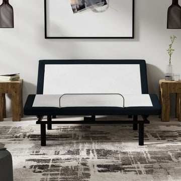 Model P2 Adjustable Base King: Massage, Usb, Led Night Light, Zero Clearance King White Charcoal Metal