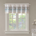 Printed And Pieced Rod Pocket Valance Aqua 50X18