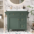 30'' Bathroom Vanity With Top Sink, Modern Bathroom Storage Cabinet With 2 Drawers And A Tip Out Drawer, Single Sink Bathroom Vanity Same As N710S130001F Green Bathroom Modern Solid Wood Mdf Resin