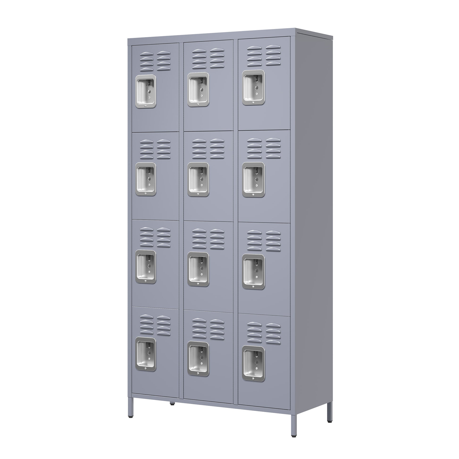 12 Door 72"H Metal Lockers With Lock For Employees,Storage Locker Cabinet For Home Gym Office School Garage,Gray 5 Or More Spaces Gray Primary Living Space Door Locks Modern Metal