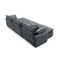 Oversized Modular Cushioned Sofa,With 3 Ottomans To Work As Sleeper Sofa Beds, 3 Seater Sofa With 3 Footstools,Grey Corduroy Fabric Grey Corduroy 3 Seat
