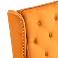 Coolmore Wood Frame Armchair, Modern Accent Chair Lounge Chair With Sturdy Wood Legs For Living Room Bedroom Orange Orange Foam Velvet