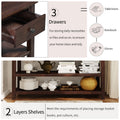 Retro Design Console Table With Two Open Shelves, Pine Solid Wood Frame And Legs For Living Room Espresso Espresso Solid Wood Mdf