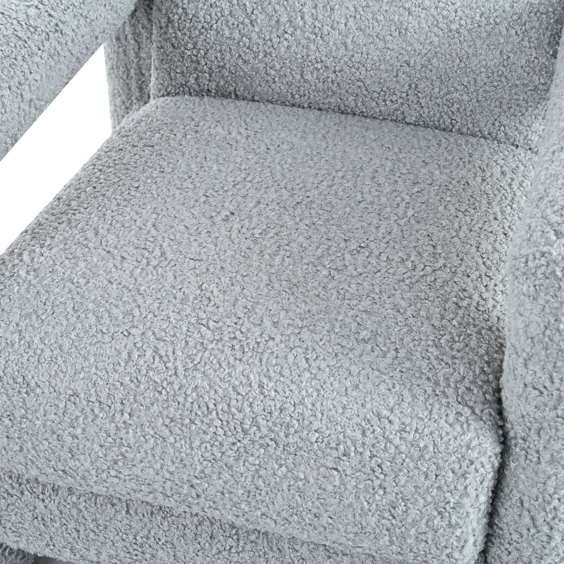 31.25" Push Back Recliner Armchair Upholstered Recliner Chair Single Sofa With Adjustable Backrest For Living Room, Light Grey Light Grey Teddy
