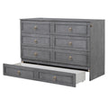 Queen Murphy Bed With Large Drawers,Gray Queen Gray Plywood