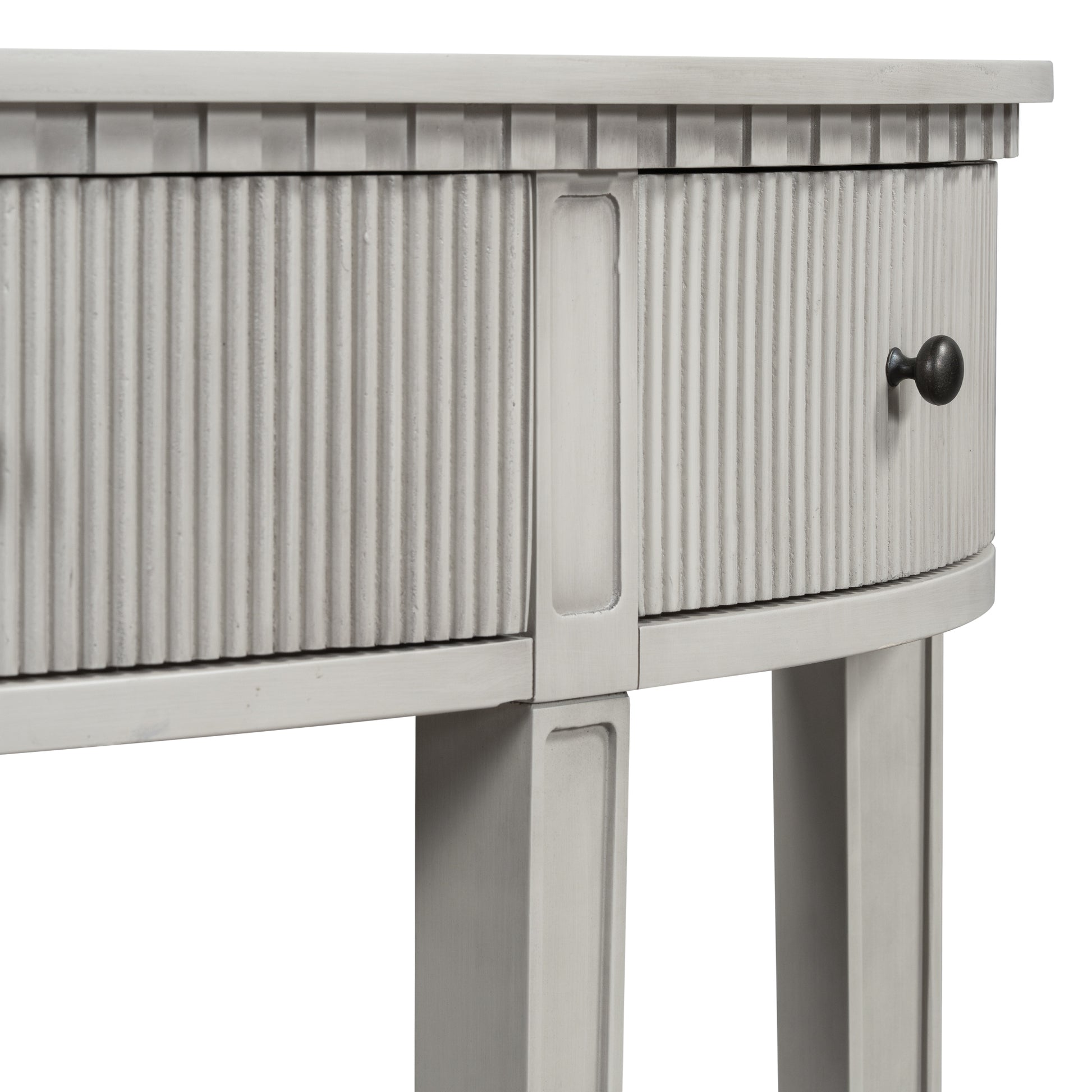 Distinctive Features Of Pine Veneer Console Table With Vertical Stripe Drawer Fronts And Four Legs Antique White Primary Living Space Antique,Minimalist Drawers Mdf