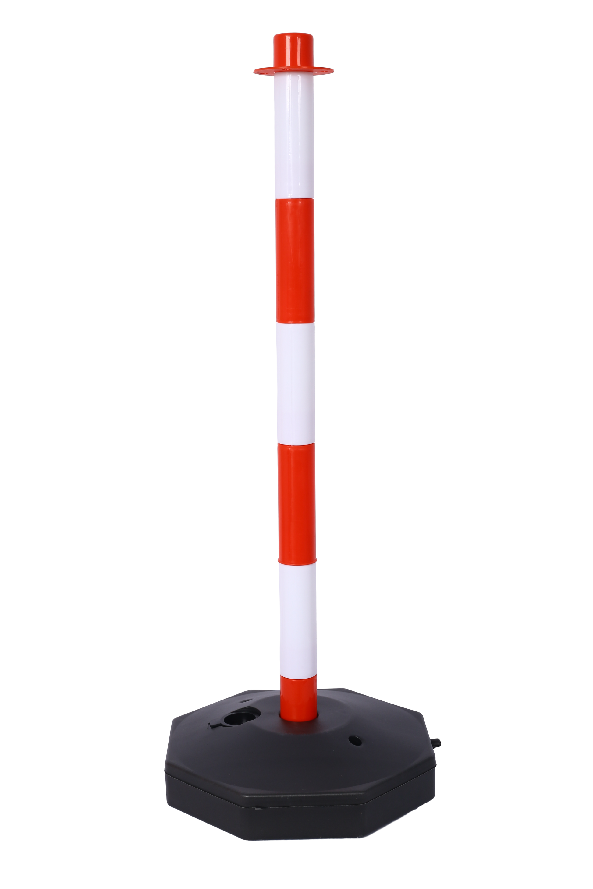 4 Pack Traffic Delineator Post Cones With Fillable Base, Adjustable Plastic Safety Barrier With 5Ft Plastic Chain, Outdoor And Indoor Crowd Control Stanchion For Traffic Control And Warning W R White Red Plastic
