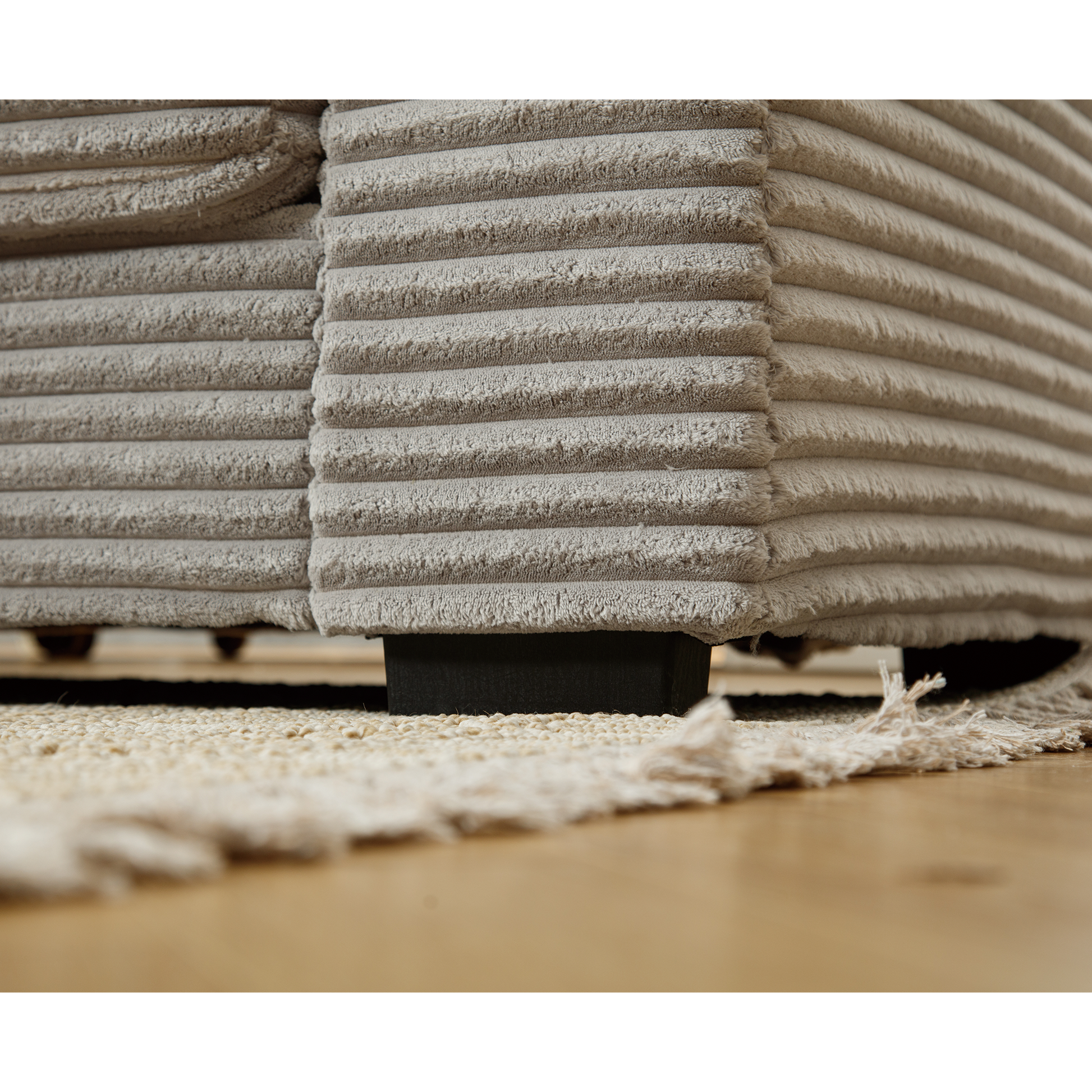 Arrived Oversized Two Piece Couches, L Shaped Sofa, Corduroy, Left Chaise Daybed,With Armrests,Eight Throw Pillows,Corner Sofa,Easy To Assemble, Gray Gray Polyester Wood Primary Living Space Medium Soft Pillow Back Modern Square Arms Wood 3 Seat