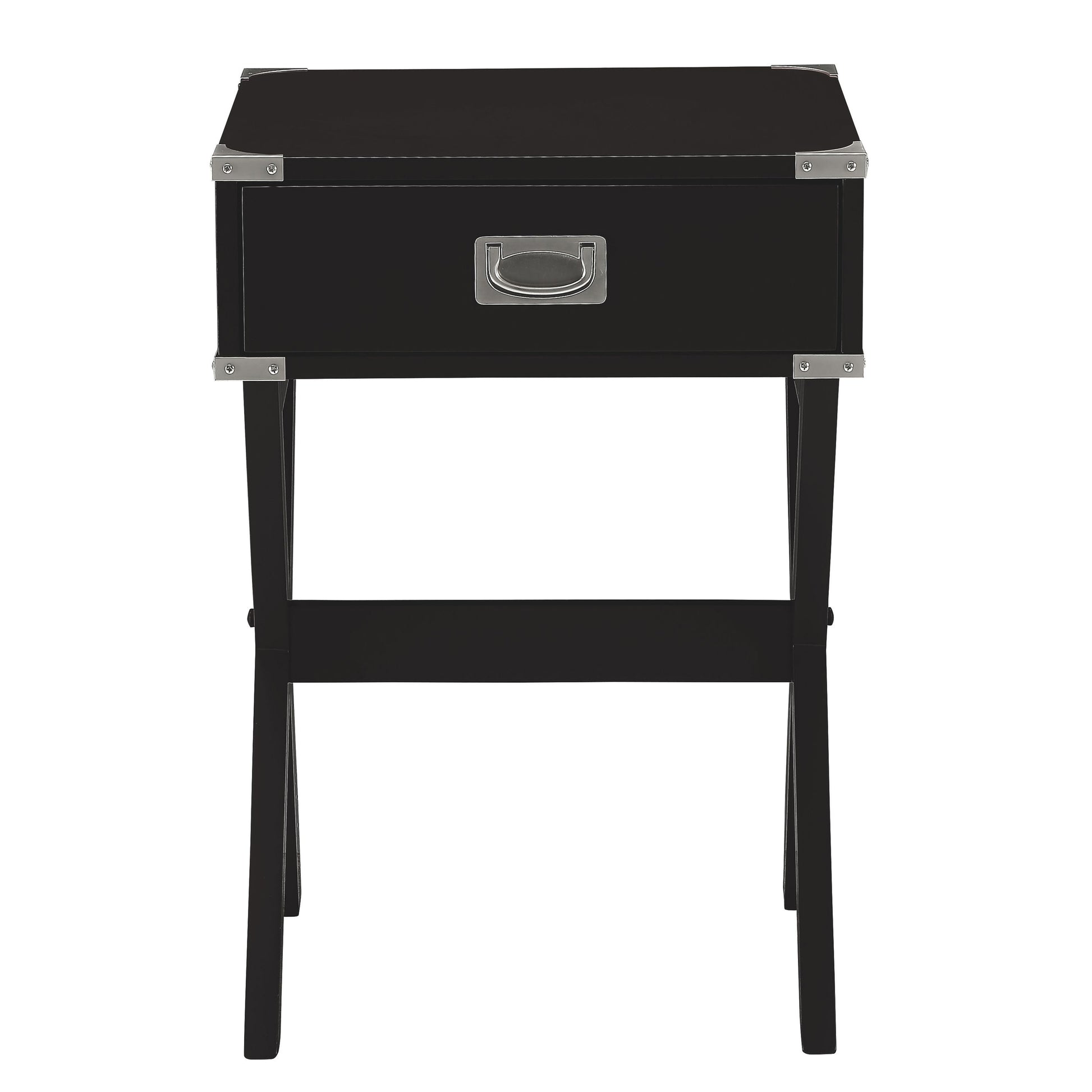 Black 1 Drawer End Table Black Primary Living Space Contemporary Drawers Rectangular Wood