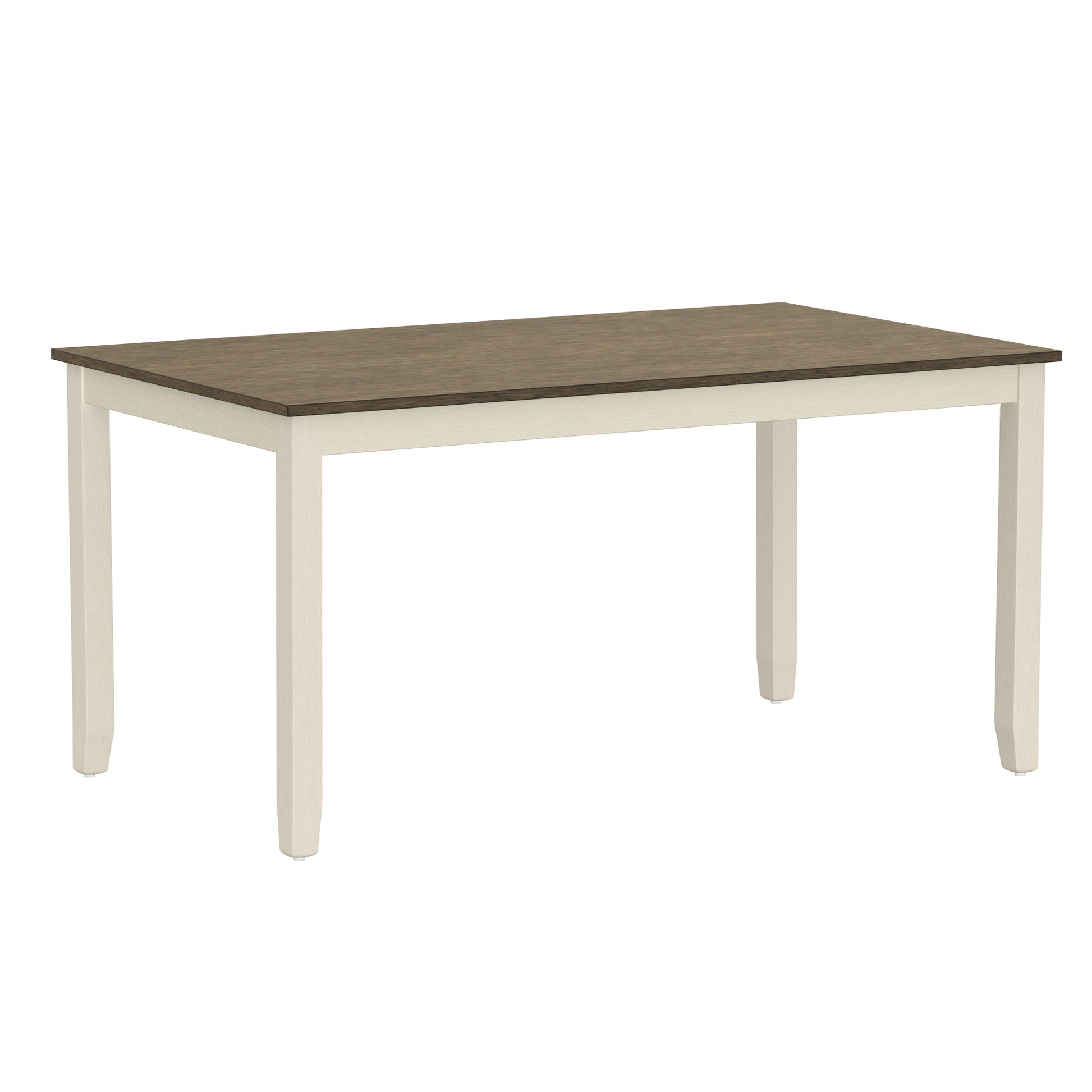 Radiant Brown And White 6 Piece Dining Table Set Brown White Solid Wood