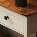 Farmhouse Style Console Table With 2 Drawer And Bottom Storage Shelf For Entryway, Rustic Side Table With Storage Drawer And Shelf For Living Room, Hallway Antique White Primary Living Space Farmhouse,Rustic Freestanding Drawers Console Tables