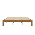 Queen Size Wood Platform Bed Frame 12 Inch Solid Wood Queen Bed Frame With Slat Support, No Box Spring Needed, Easy Assembly Rustic Pine Box Spring Required Queen Natural Wood Brown Wood Brown