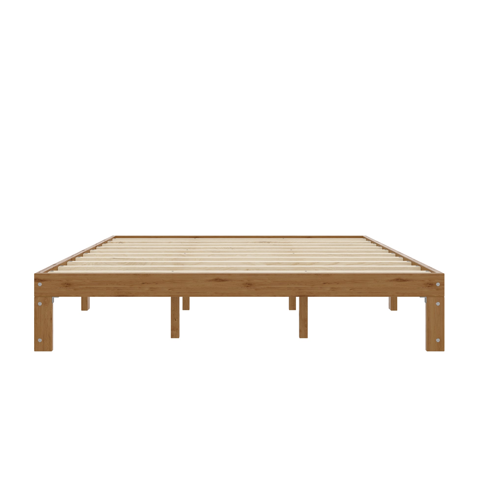 Queen Size Wood Platform Bed Frame 12 Inch Solid Wood Queen Bed Frame With Slat Support, No Box Spring Needed, Easy Assembly Rustic Pine Box Spring Required Queen Natural Wood Brown Wood Brown