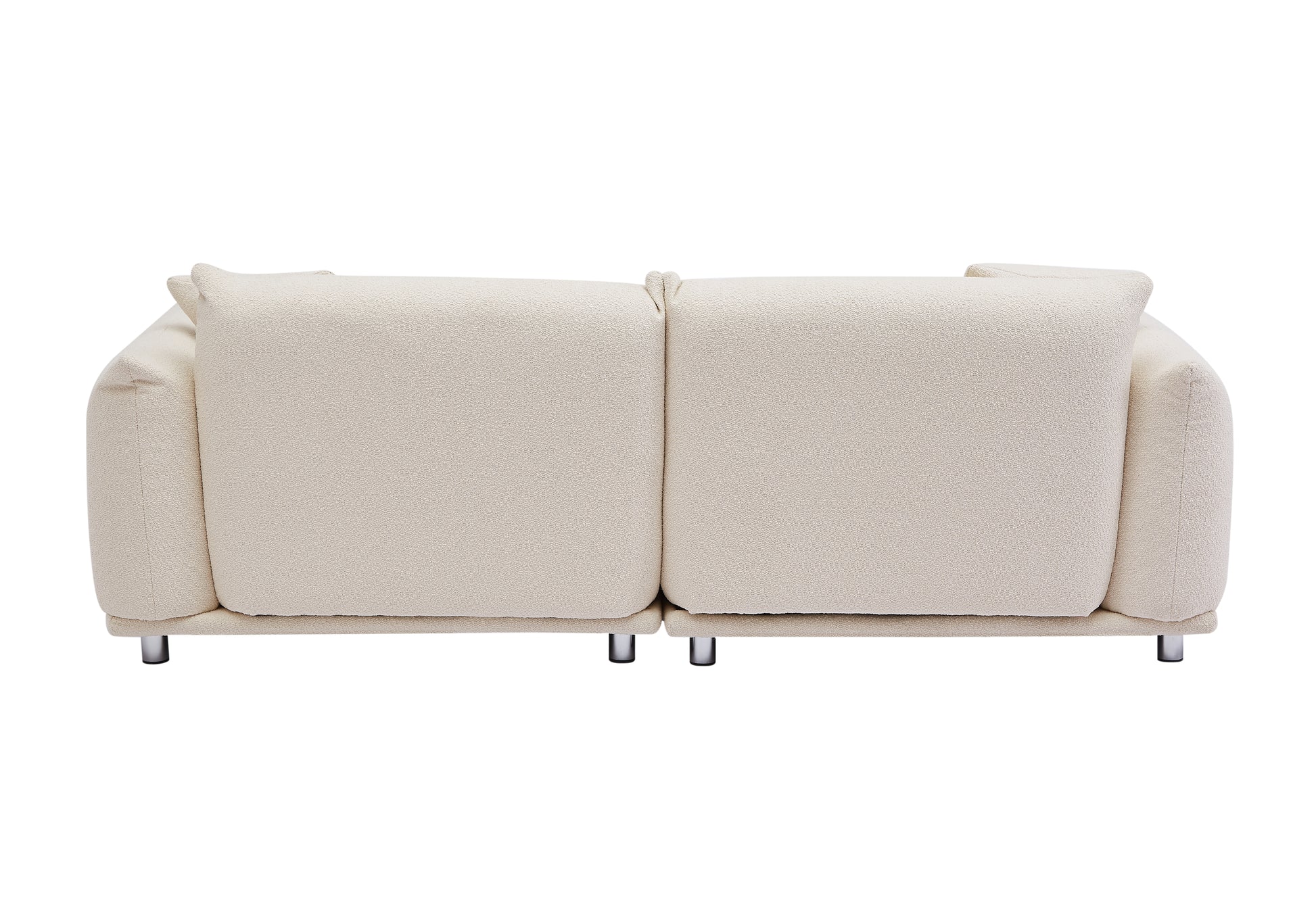 3 1 Oversized Loveseat Sofa For Living Room, Sherpa Sofa With Metal Legs, 3 Seater Sofa, Solid Wood Frame Couch With 2 Pillows, For Apartment Office Living Room White White Foam Fabric 4 Seat