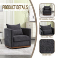 Coolmore Swivel Barrel Chair, Comfy Round Accent Sofa Chair For Living Room, 360 Degree Swivel Barrel Club Chair, Leisure Arm Chair For Nursery, Hotel, Bedroom, Office, Lounge Carbon Black Chenille Carbon Black Primary Living Space Foam Chenille