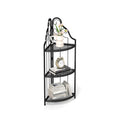 3 Tier Corner Open Shelf,Bookcase Freestanding Shelving Unit,Plant Stand Small Bookshelf For Living Room, Home Office, Kitchen, Small Space Black Corner Office American Design,Rustic Iron