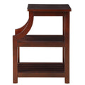 Espresso Side Table With Usb Power Dock Espresso Primary Living Space Shelves Rectangular Wood