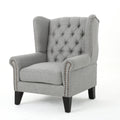 Accent Chair Grey Fabric