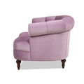 La Rosa Victorian Tufted Upholstered Accent Chair, Lavender Velvet Lavender Purple Foam Velvet
