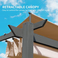 11 X 16 Ft Outdoor Living Outdoor Retractable Pergola With Weather Resistant Canopy Aluminum Garden Pergola Patio Grill Gazebo For Courtyard Khaki Khaki Rectangular Manual Uv Resistant Aluminum