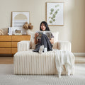 62.5 Inch Corduroy Sponge Sofa Lounge Chair,No Assembly Required,Fluffy Modern Sleeper Chair For Indoor Living Room Bedroom Beige Foam Corduroy 1 Seat