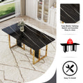 Table And Chair Set. Modern Dining Table With Mdf Top And Beautiful Mdf Legs. Equipped With Comfortable Pu Chairs And Metal Legs. Suitable For A Wide Range Of Decorative Styles. Black,White Seats 8 Mdf