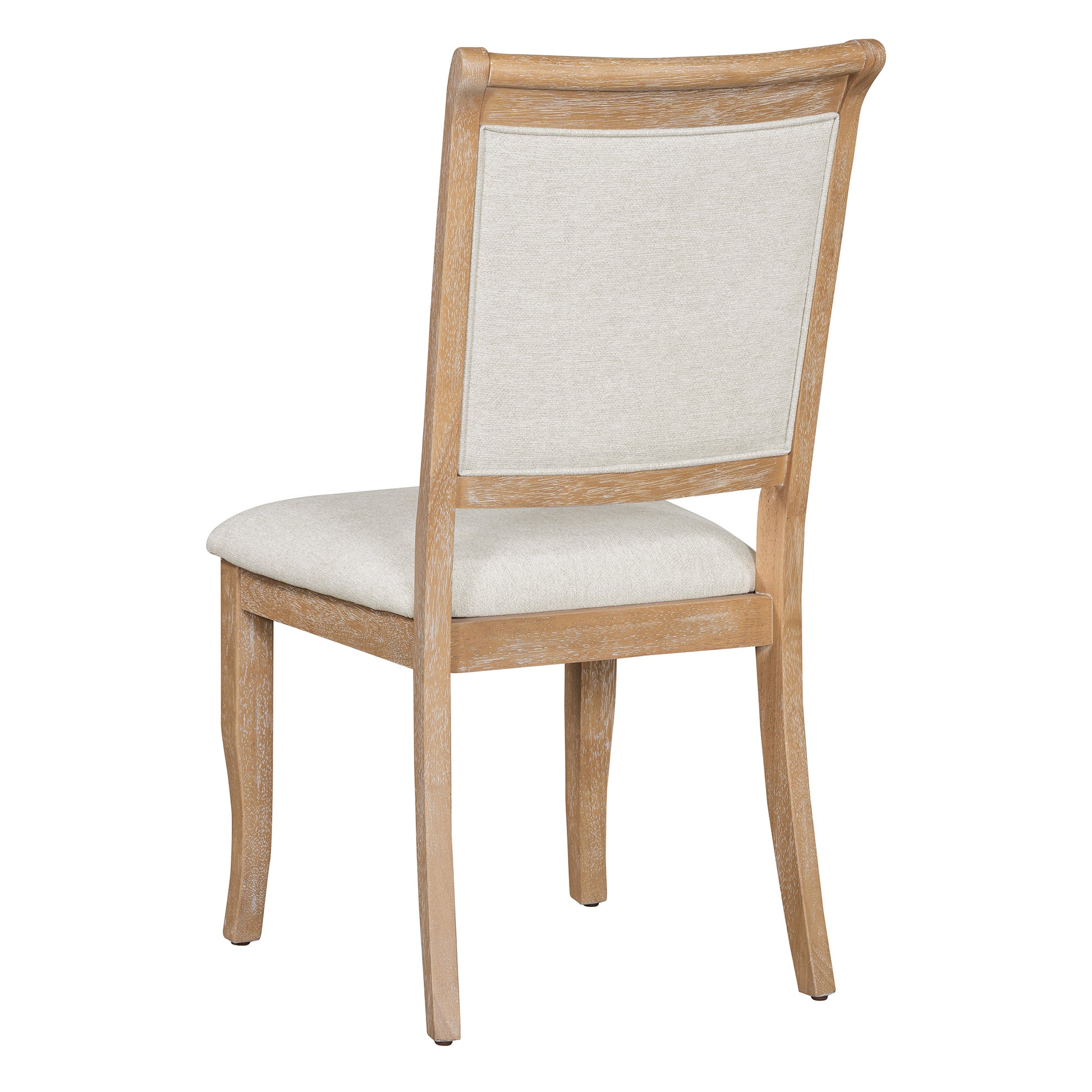 5 Piece Retro Dining Set, Round Table With Pedestal Table Base And 4 Upholstered Chairs For Dining Room And Kitchen Natural Wood Wash Natural Wood Wash Solid Wood Mdf