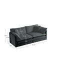 Modern Fabric Loveseat Sofa Couch For Living Room, Upholstered Large Size Deep Seat 2 Seat Sofa With 4 Pillows ,Gray Chenille Gray Chenille 2 Seat