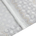 2Pk Poly Printed Curtain Panel With Tufted Stripe White Taupe 2 Pk 50X95