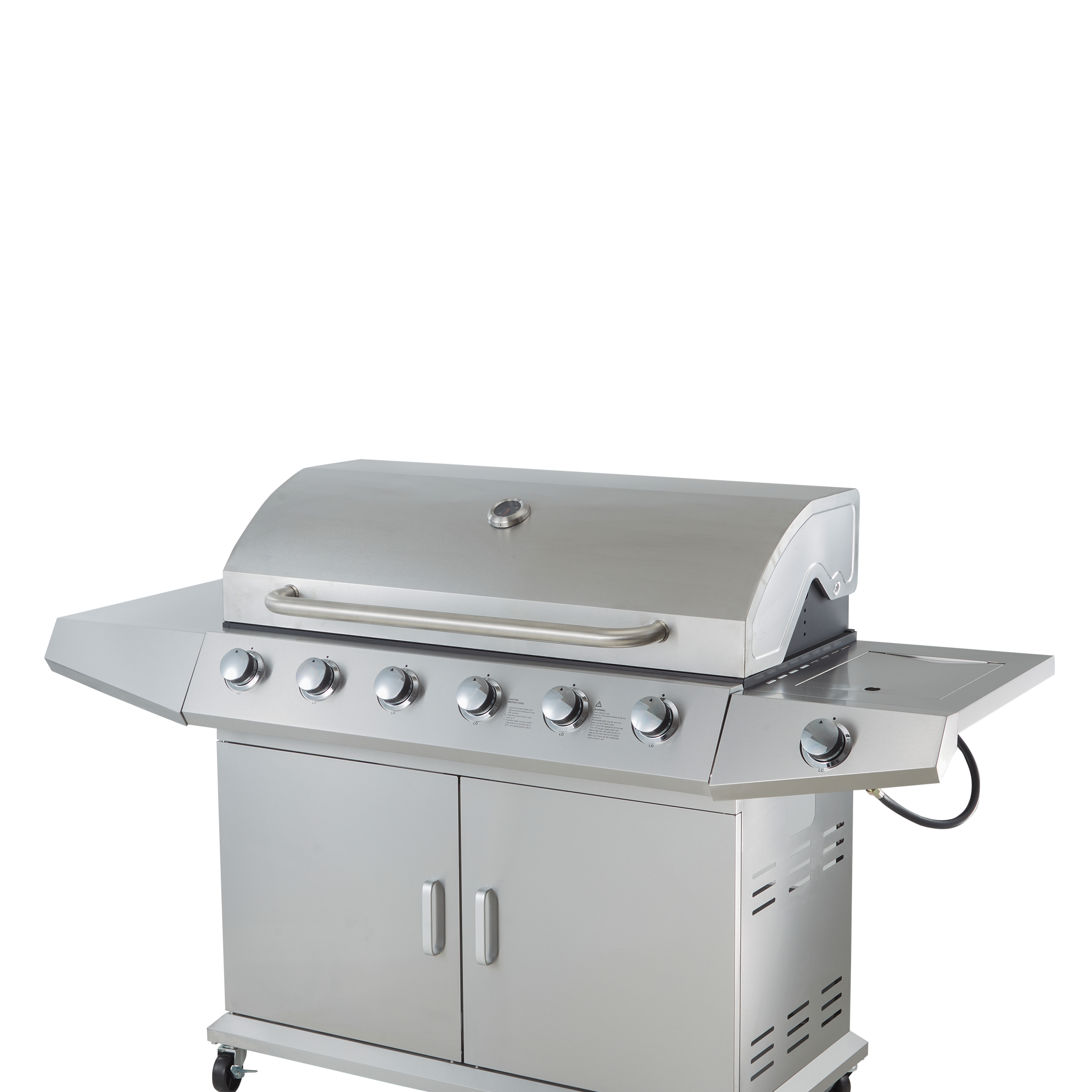 Propane Grill 6 Burner Barbecue Grill Stainless Steel Gas Grill Silver Garden & Outdoor Stainless Steel
