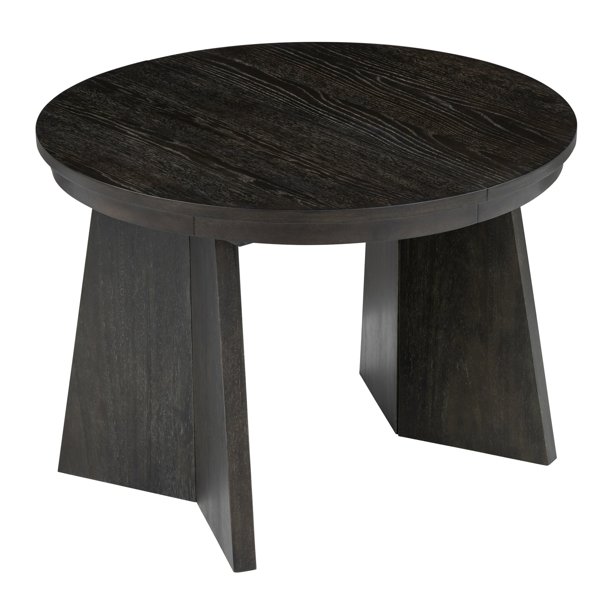 Retro Extendable Dining Table With A 16 Inch Middle Leaf For Dining Room And Kitchen Espresso Espresso Solid Wood Mdf